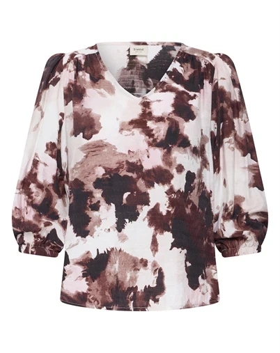 Fransa - FRAriana 19 Bluse - Watercolour Bloom Rum 